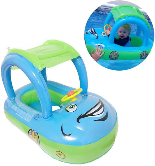 Inflatable Baby Pool Float with Sunshade - Fun & Safe