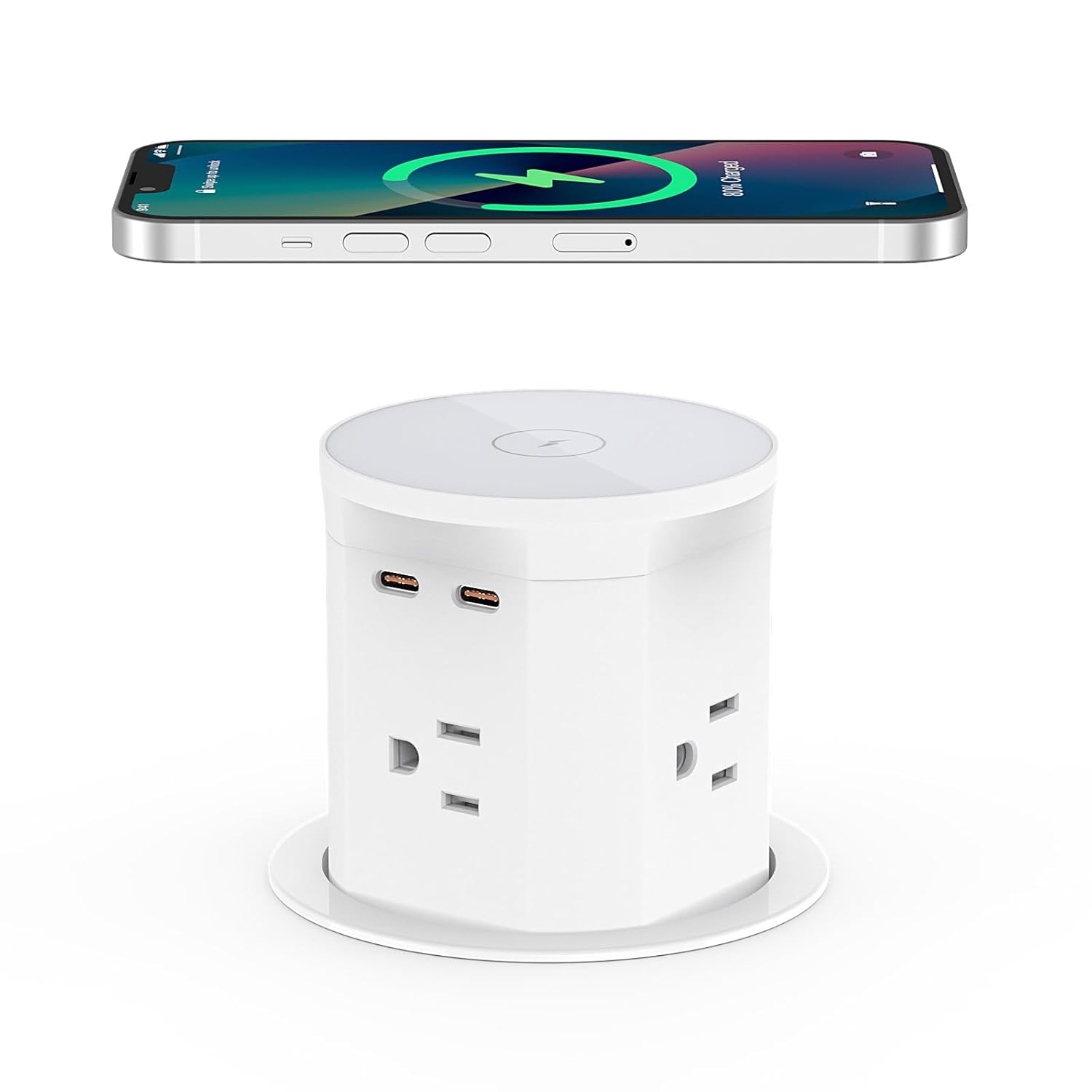 Pop Up Outlet for Countertop with Wireless Charger and USB Ports