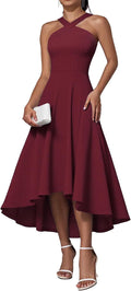 DRESSTELLS Formal Cocktail Dresses for Women - Halter High Low Fit
