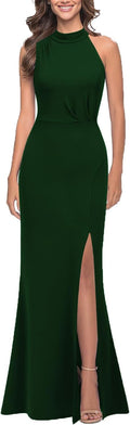 WOOSEA Women Sleeveless High Neck Split Mermaid Maxi Dress - Flirty