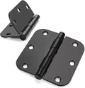 Matte Black Door Hinges 3.5 in Rounded Corner - Smooth, Durable