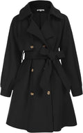 GRACE KARIN Girls Dress Coat Lapel Wool Blend Long Winter Jacket Coats