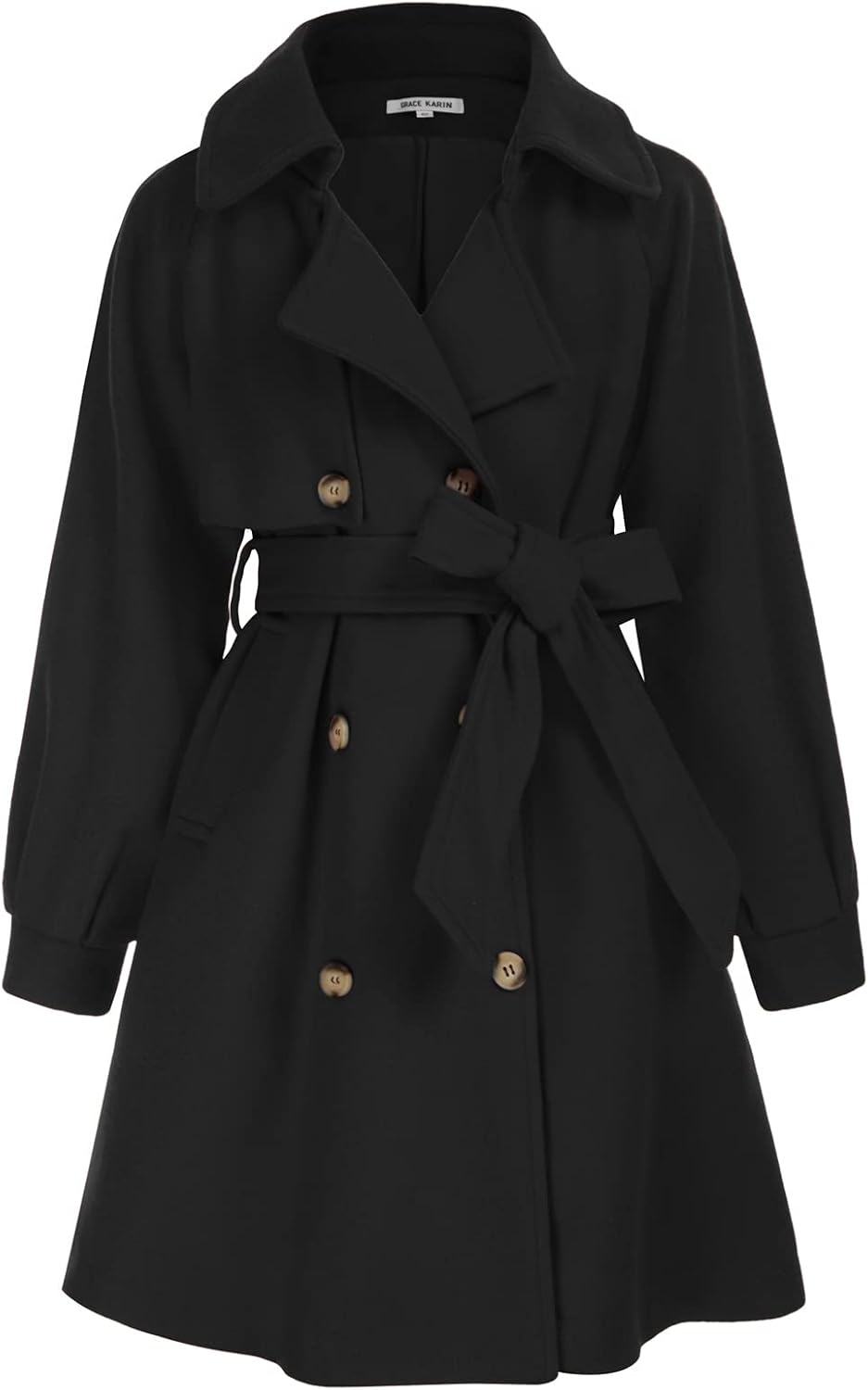 Stylish Girls Dress Coat with Lapel Wool Blend for Winter Wear