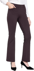 Womens Dress Pants 29ft or 31ft - Straight or Bootcut Pull On Slacks