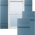 Lifetime Vinyl Board-n-Batten Shutters in Classic Blue Pair