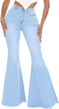 Vintage 70s High Waisted Flared Bell Bottom Jeans for Women