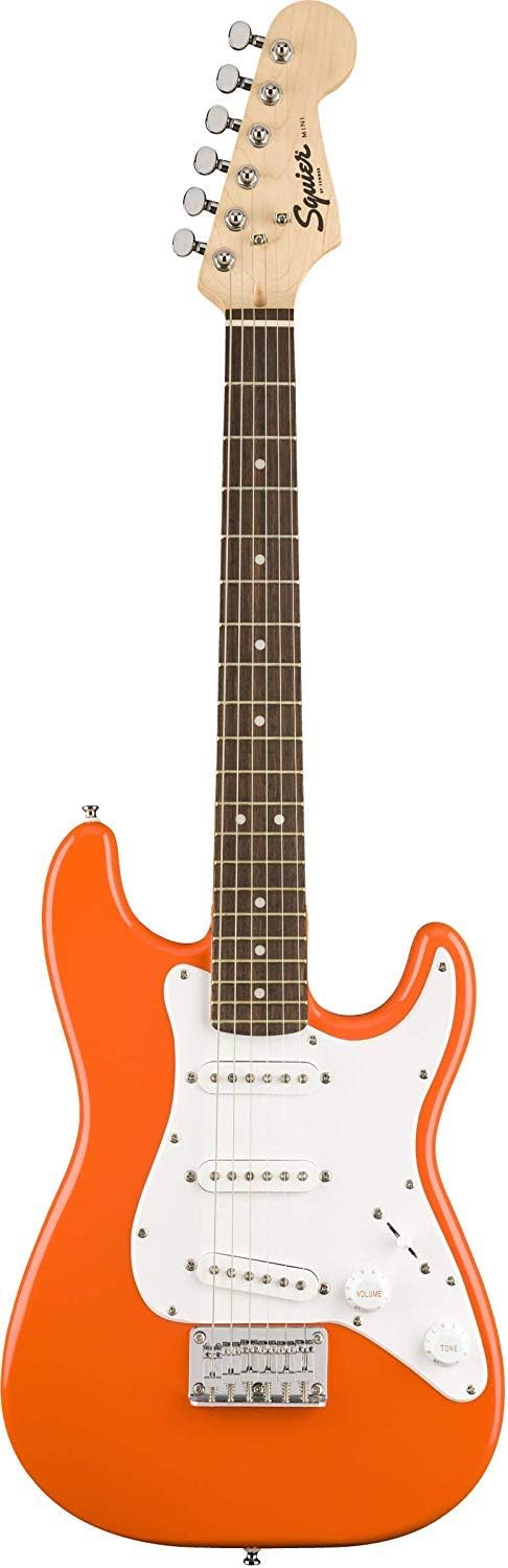 Fender Squier Mini Strat Beginner Electric Guitar in Metallic Orange