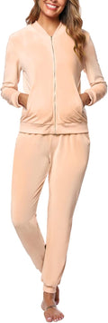Velour Tracksuit Womens Sweatsuit Set - Cozy Zip Jacket & Joggers Made