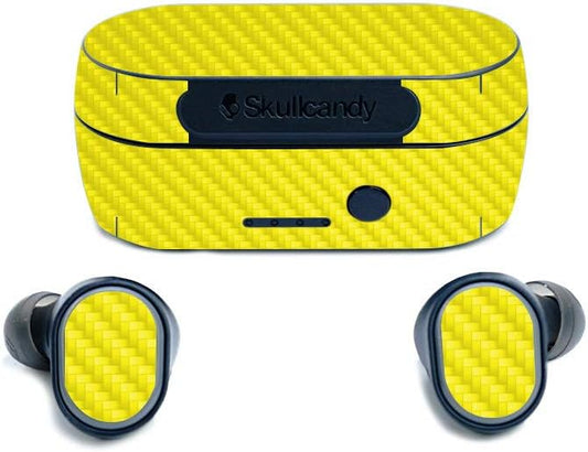Yellow Carbon Fiber Skin for Skullcandy Sesh Earbuds