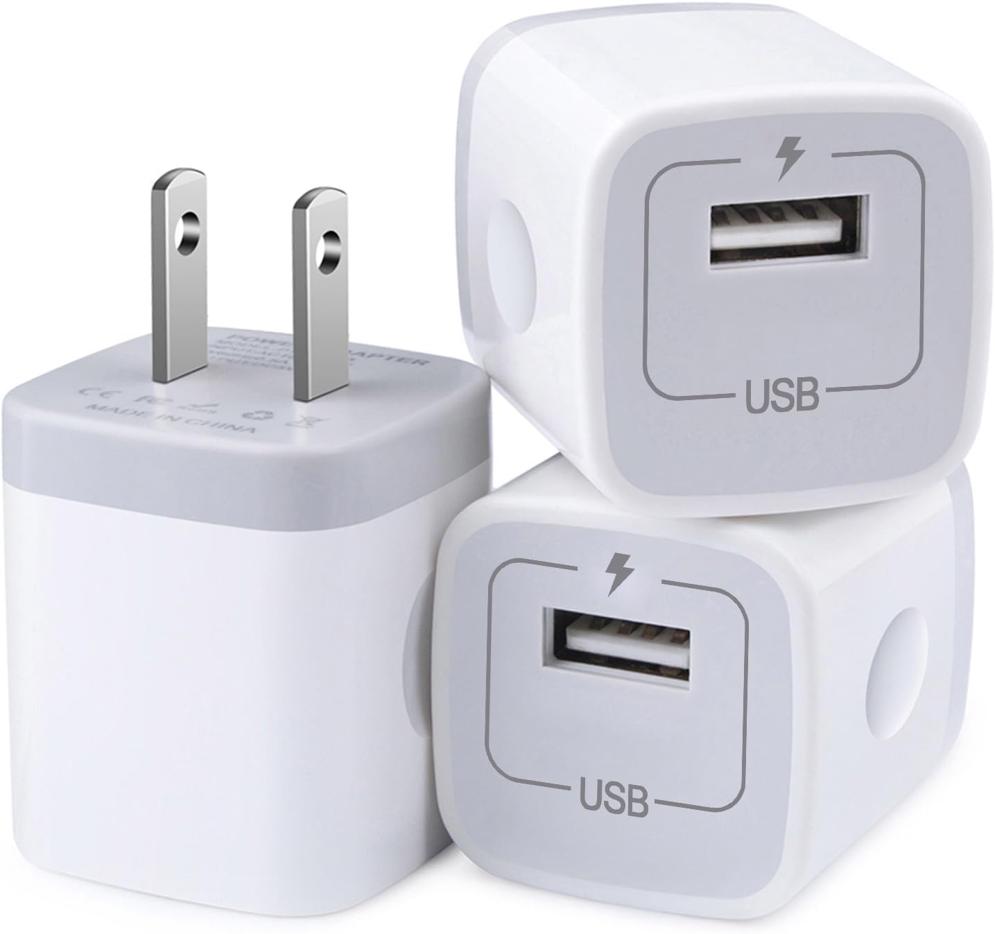 Fast Charging 3-Pack USB Wall Charger - For iPhone, Samsung, & More!