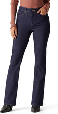 Womens Mid-Rise Bootcut Jeans - Stretch Denim Mid Rise Fit