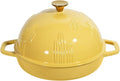 Cast Iron Bread Oven With Cloche Lid for Baking - Yellow Enameled 5 qt