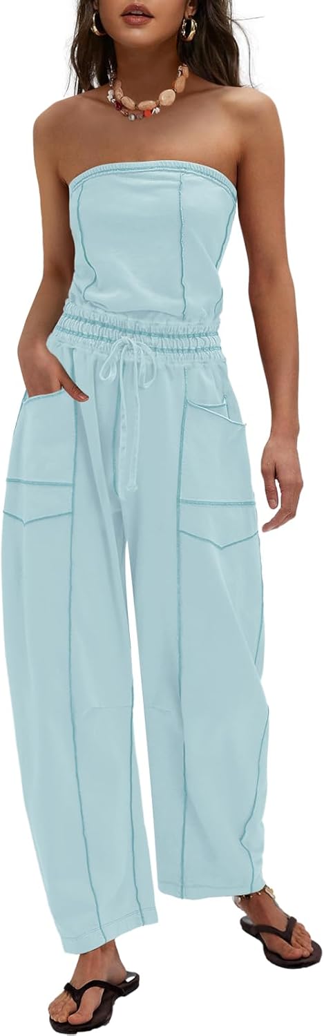 Chic Strapless Jumpsuits for Women - Summer One Piece Outfits