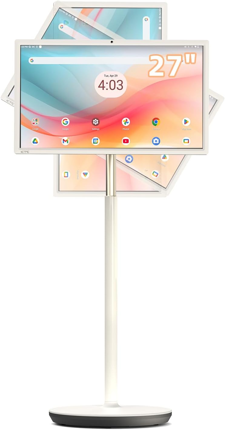 27-Inch Portable Touch Screen TV with 8MP Camera and Wheels
