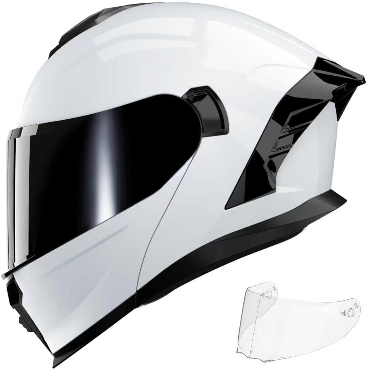 Motorcycle Helmet with Dual Visor Modular Design for Safety