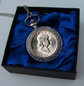 Benjamin Franklin Half Dollar Pocket Watch - Coin-Embedded Quartz