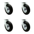 8 Inch Swivel Pneumatic Casters Set of 4 - Heavy Duty Mobility