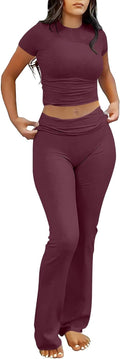 Lounge Sets for Women 2 Piece Foldover Yoga Flare (Style X2DT)