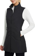 baleaf Long Puffer Vest Womens Sleeveless Running Jacket - Warm Fleece