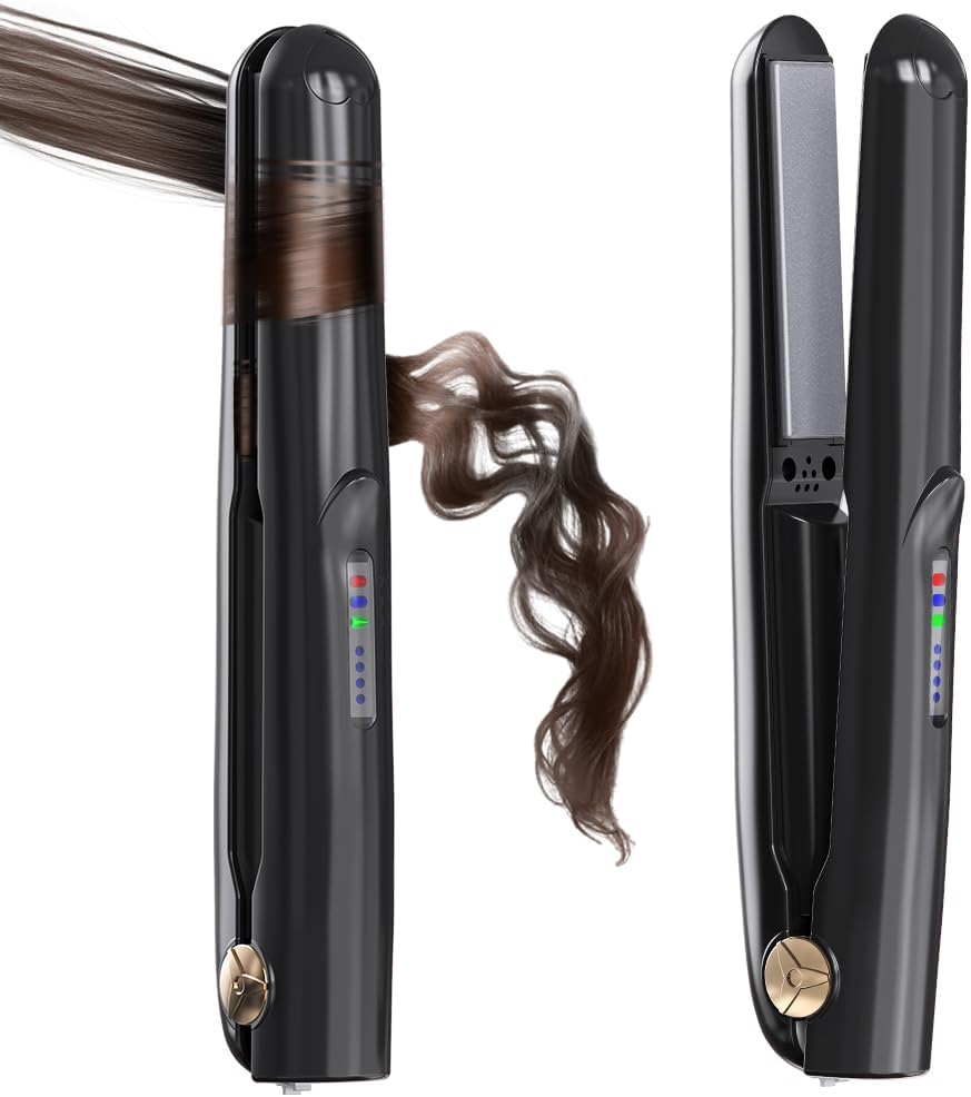 Cordless Hair Straightener 2 in 1 Mini Curler for Travel