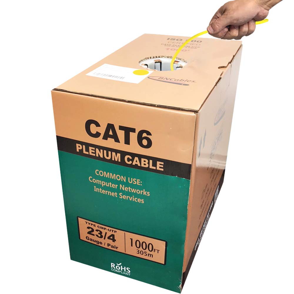 550MHZ CAT6 Plenum Cable 1000ft Blue for High-Speed Networks