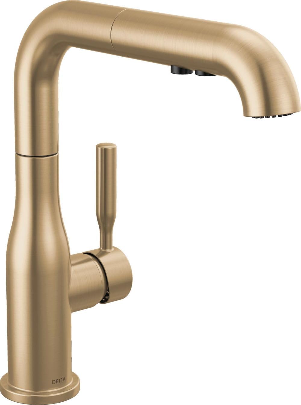 Delta Almari Brushed Gold Kitchen Faucet with Pull-Out Sprayer