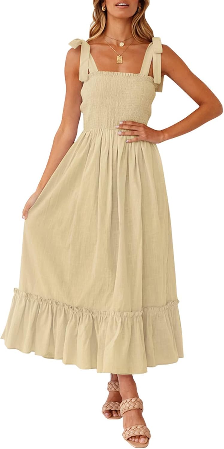 ZESICA Women's Summer Boho Spaghetti Strap Maxi Dress Review
