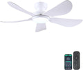 46 in Modern Flush Mount Ceiling Fan with Light - Low Profile Design