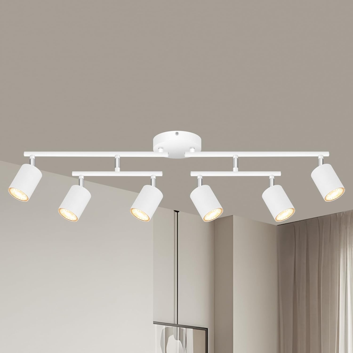 6 Light Track Lighting Fixtures for Modern Kitchen and Hallway