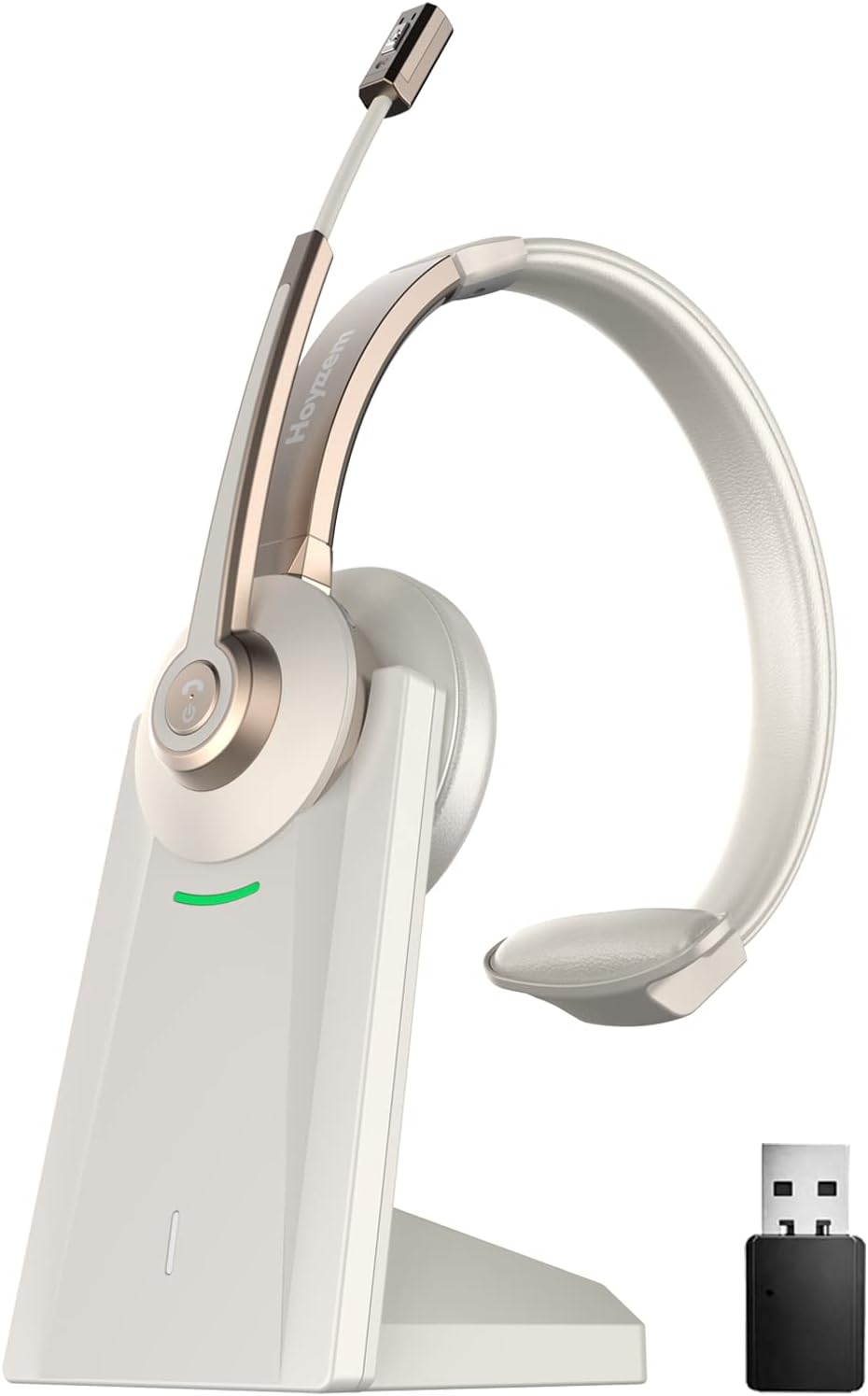 Wireless Bluetooth Headset with Noise Canceling Mic - Hoyzzem Gold