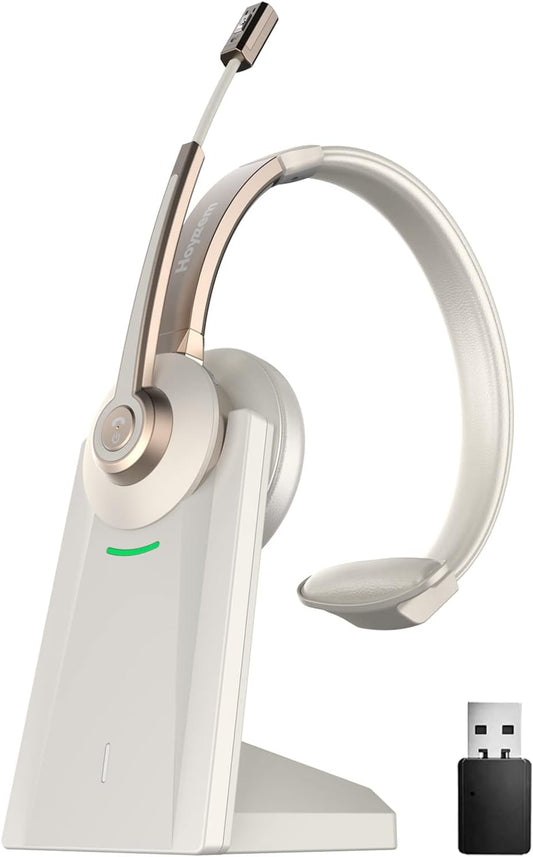Wireless Bluetooth Headset with Noise Canceling Mic - Hoyzzem Gold