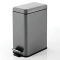 10-Litre Dark Grey Pedal Bin with Lid and Removable Insert - Compact