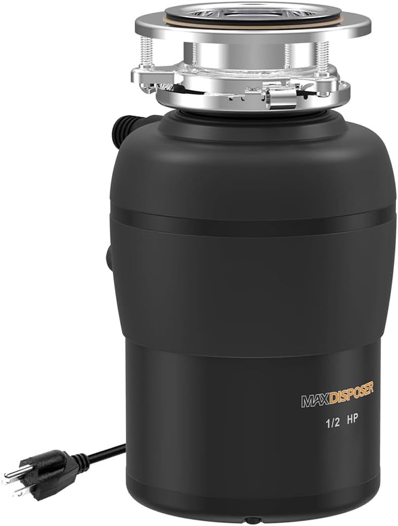 Garbage Disposal 1/2 HP Quiet Stainless Steel Kitchen Unit