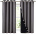 Blackout Curtains with Black Liners - Full Room Darkening Drapes 52in