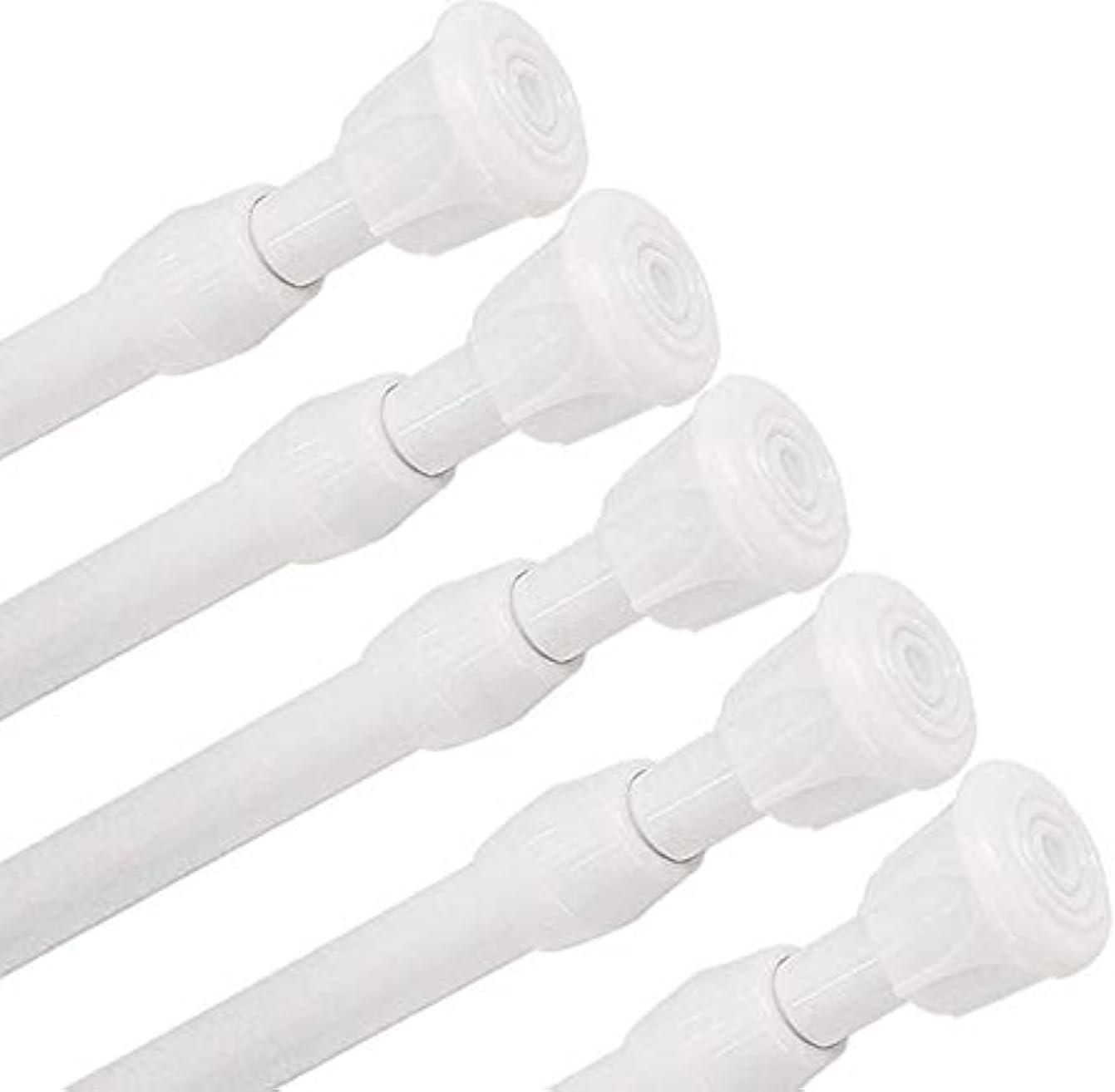 Adjustable White Tension Rods - No Drill, Easy Install!