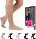 15-20 mmHg Knee High Compression Stockings for Women - Natural