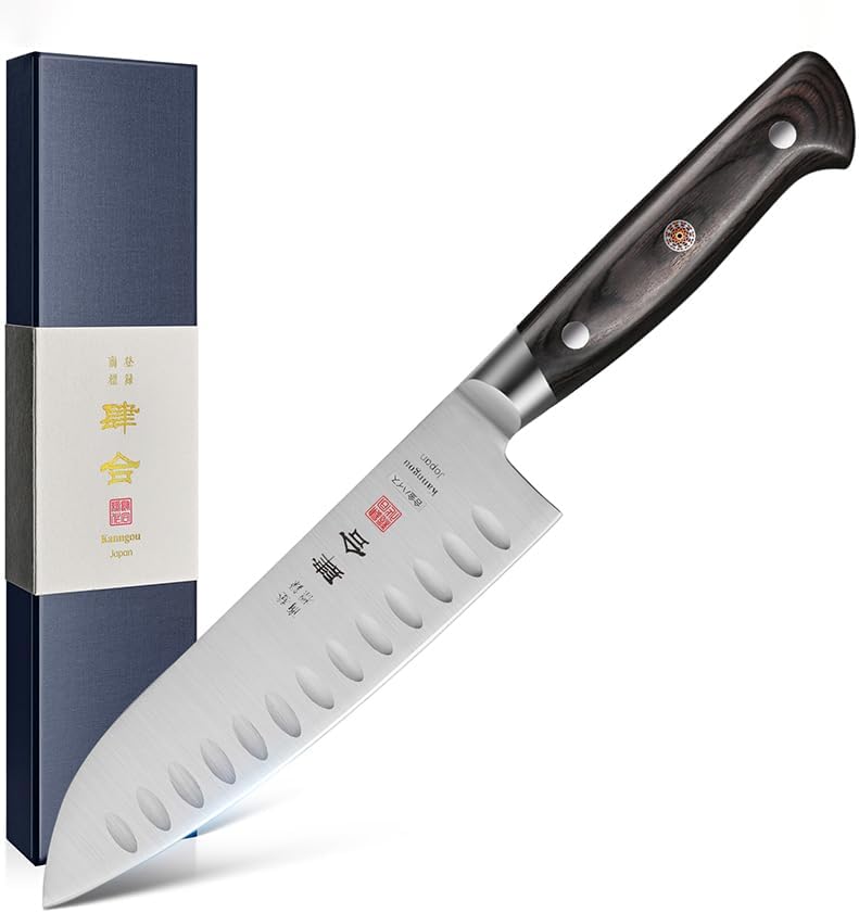 Kanngou 7 Inch Santoku Knife - Premium Japanese AUS-8 Steel