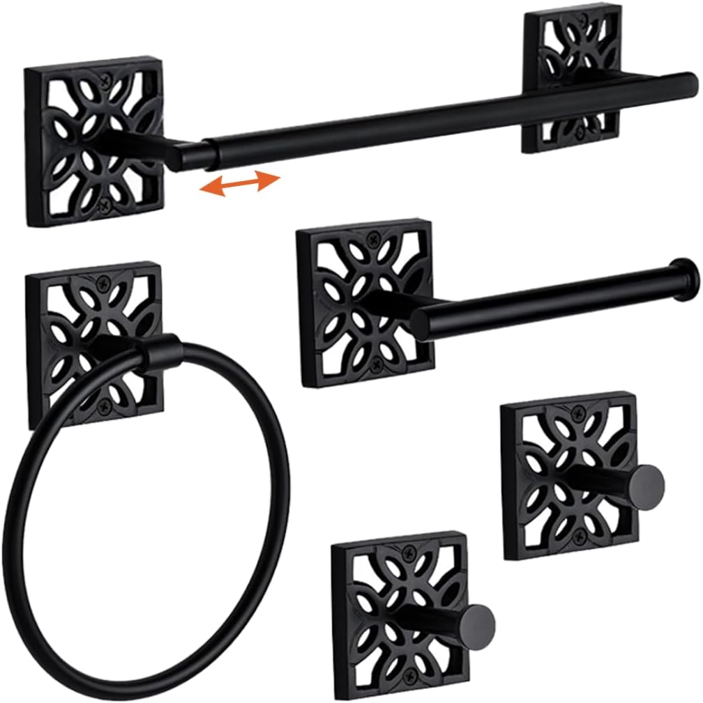 Matte Black Modern Bathroom Accessories Set for Stylish Spaces