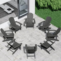 Adirondack Chairs Set of 8 - Durable HIPS Plastic Outdoor Chairs