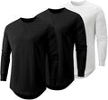 Mens 3 Pack Cotton Blend Longline Crewneck T-Shirt for Men