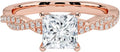 1 CT Princess Cut Moissanite Engagement Ring - Twisted Vine Solitaire