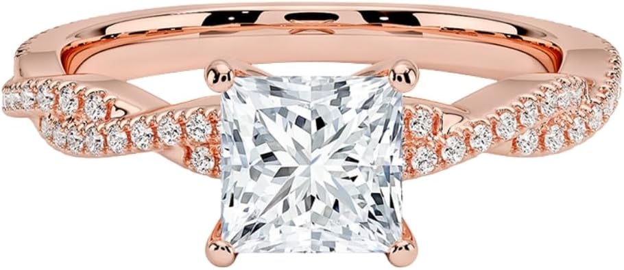 1-3 CT Moissanite Engagement Ring in Solid Gold & Silver