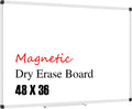 Magnetic Whiteboard 48 x 36 - Smooth, Sturdy Dry Erase Board