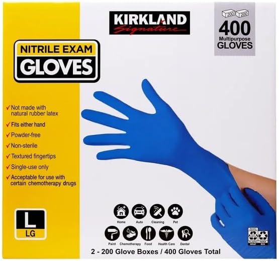 Kirkland Signature Nitrile Exam Large Gloves for Multi-Purpose Use