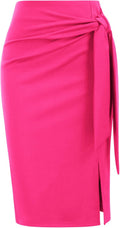 Kate Kasin Women's High Waist Bow Tie Pencil Skirt - Knee Length