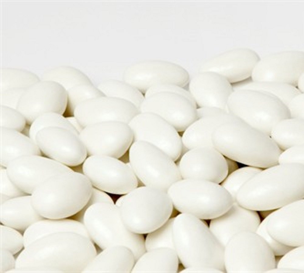 White Jordan Almonds Bulk for Weddings and Parties - 10 LBS