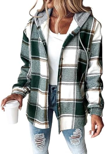 Womens Lightweight Casual Jacket with Fleece Lining and Hood