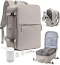 Vacuum Seal Travel Backpack with Air Pump for Women Men - GreyBrown