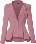 Women's Casual Work Double Lapel Peplum Blazer (Style 7HF4)