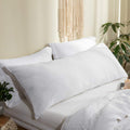Body Pillow Cover 20 in x 54 in Pure Linen White - Breathable Comfort